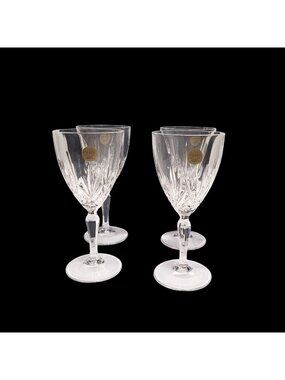 Capri Crystal Cristallo Al Piombo 24% Italia Set of 4 Wine Water Glasses Italy